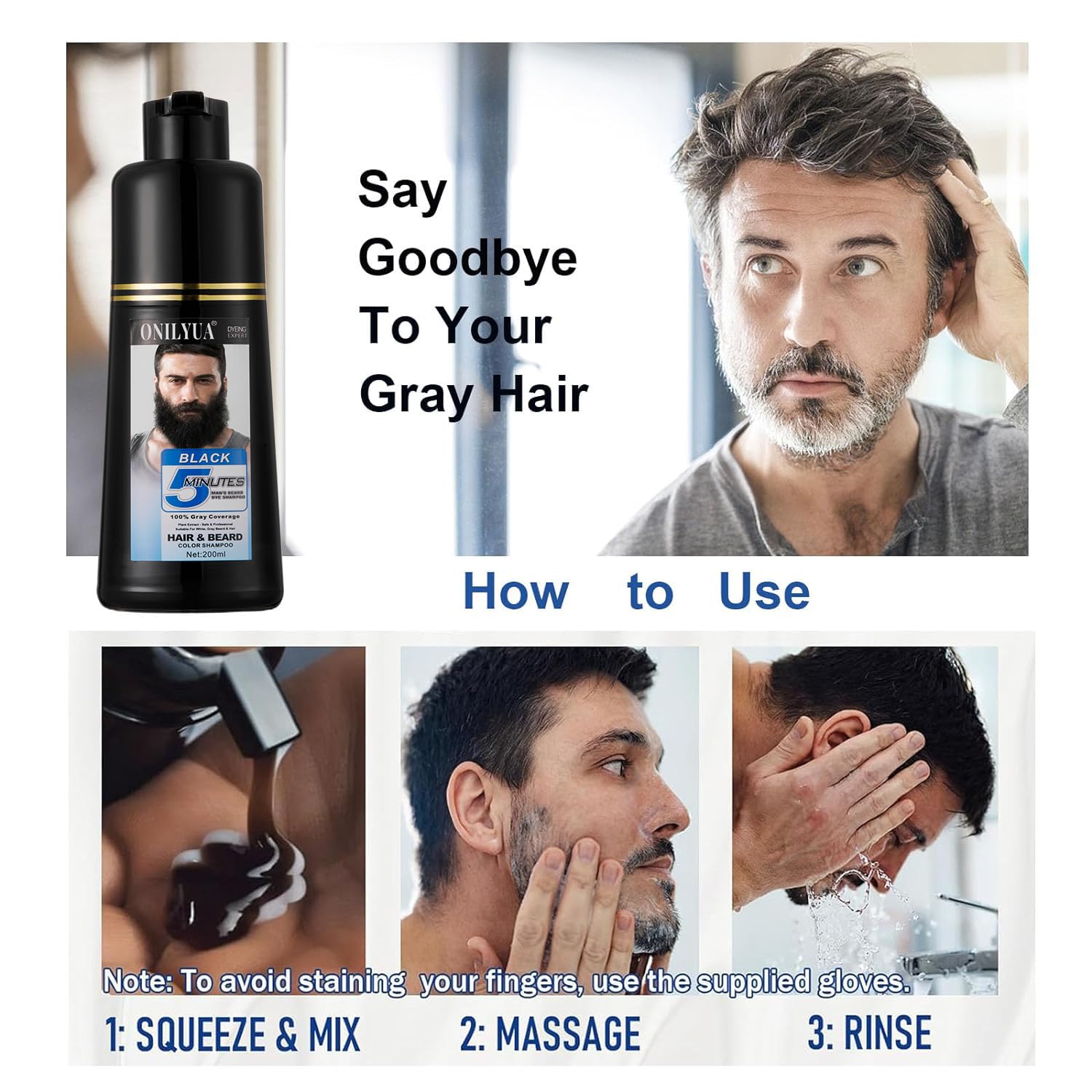Fvquhvo Cobertura duradera hasta varias semanas en barba y pelo