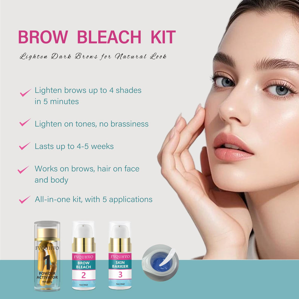 Fvquhvo kit decoloración cejas: conjunto práctico para lograr tono suave en casa.