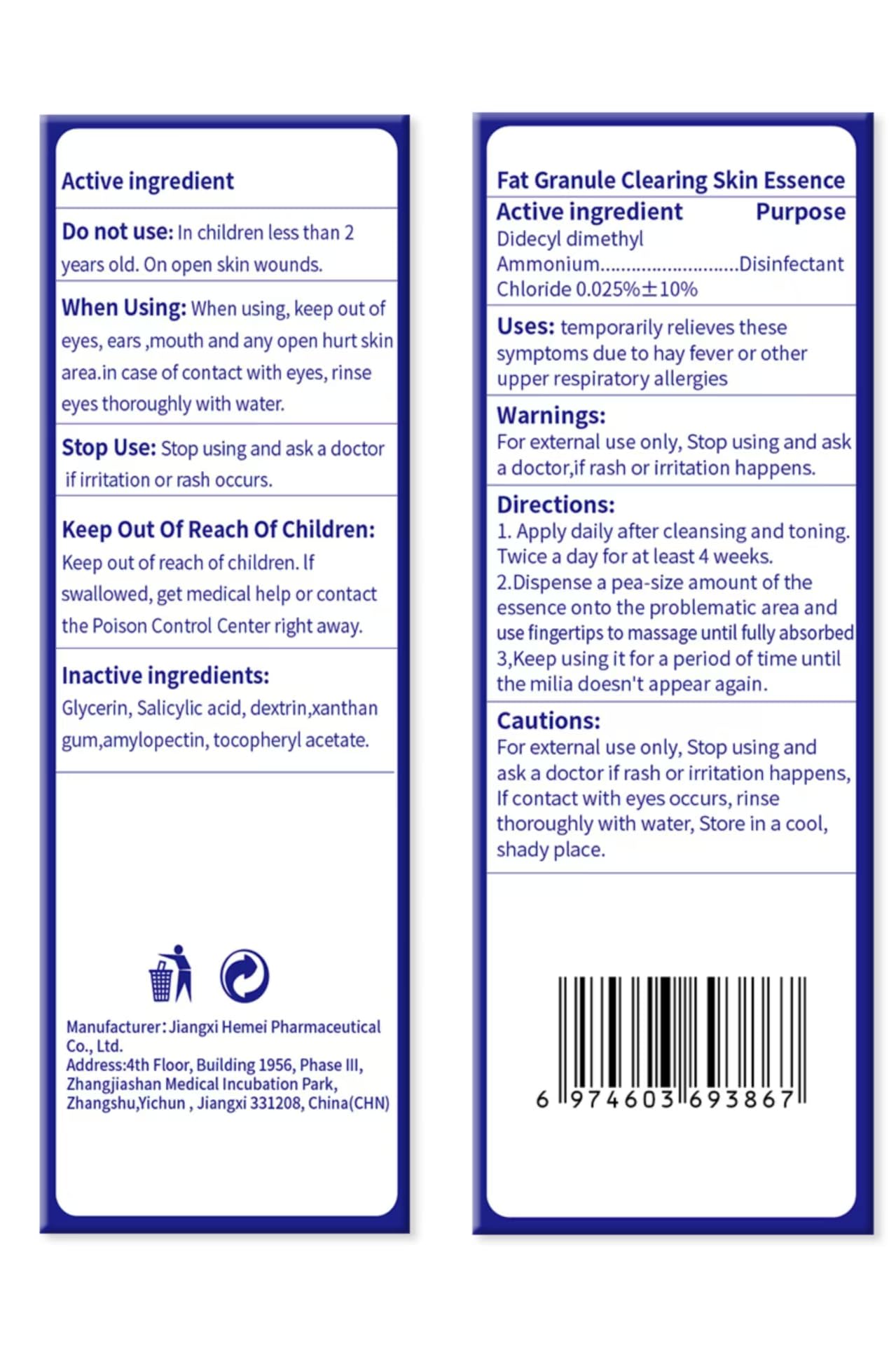 Fvtcnbu BITANK MILIA Remover, empaque elegante para cuidado facial.