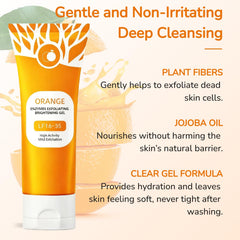 Fwcee Sltue gel exfoliante naranja para cuerpo, limpia poros y deja piel renovada.