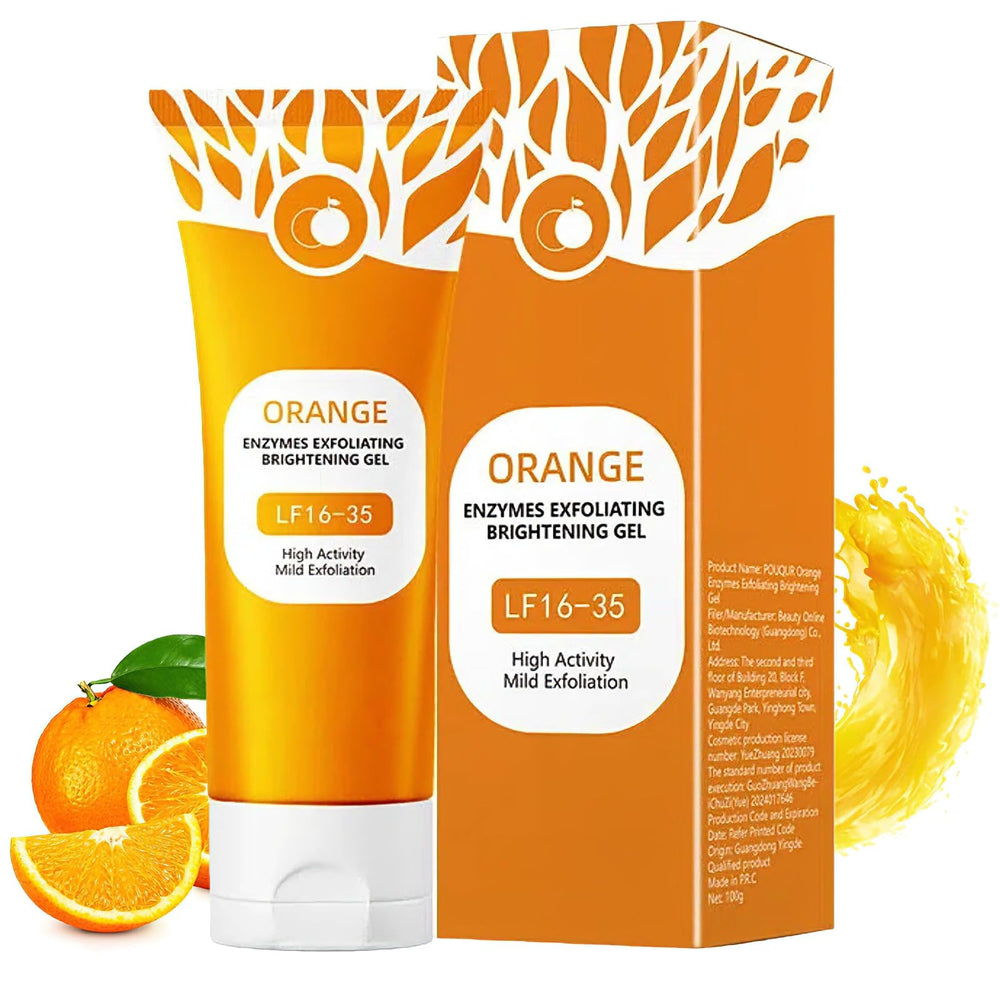 Fwcee Sltue gel exfoliante naranja para rostro, elimina impurezas y suaviza la piel.