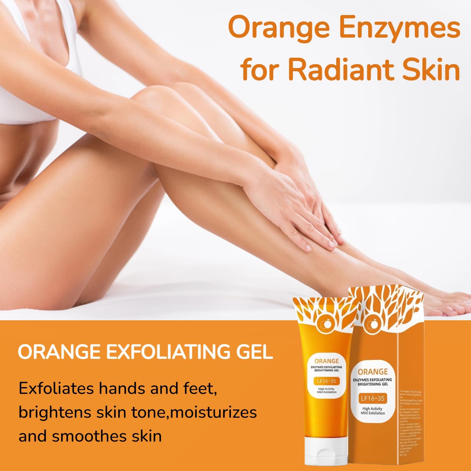 Fwcee Sltue, textura suave del gel exfoliante de naranja para piel.