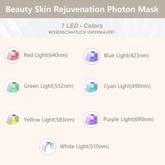 Fxtiaa máscara LED con 7 colores para cuidado personalizado