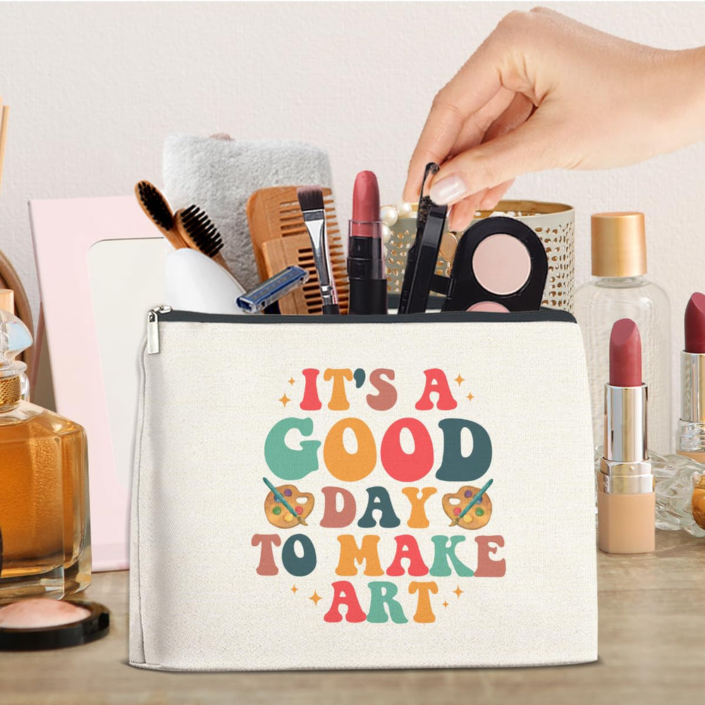 FYDHQSS bolsa maquillaje para viajes, perfecta como regalo creativo para amantes del arte.