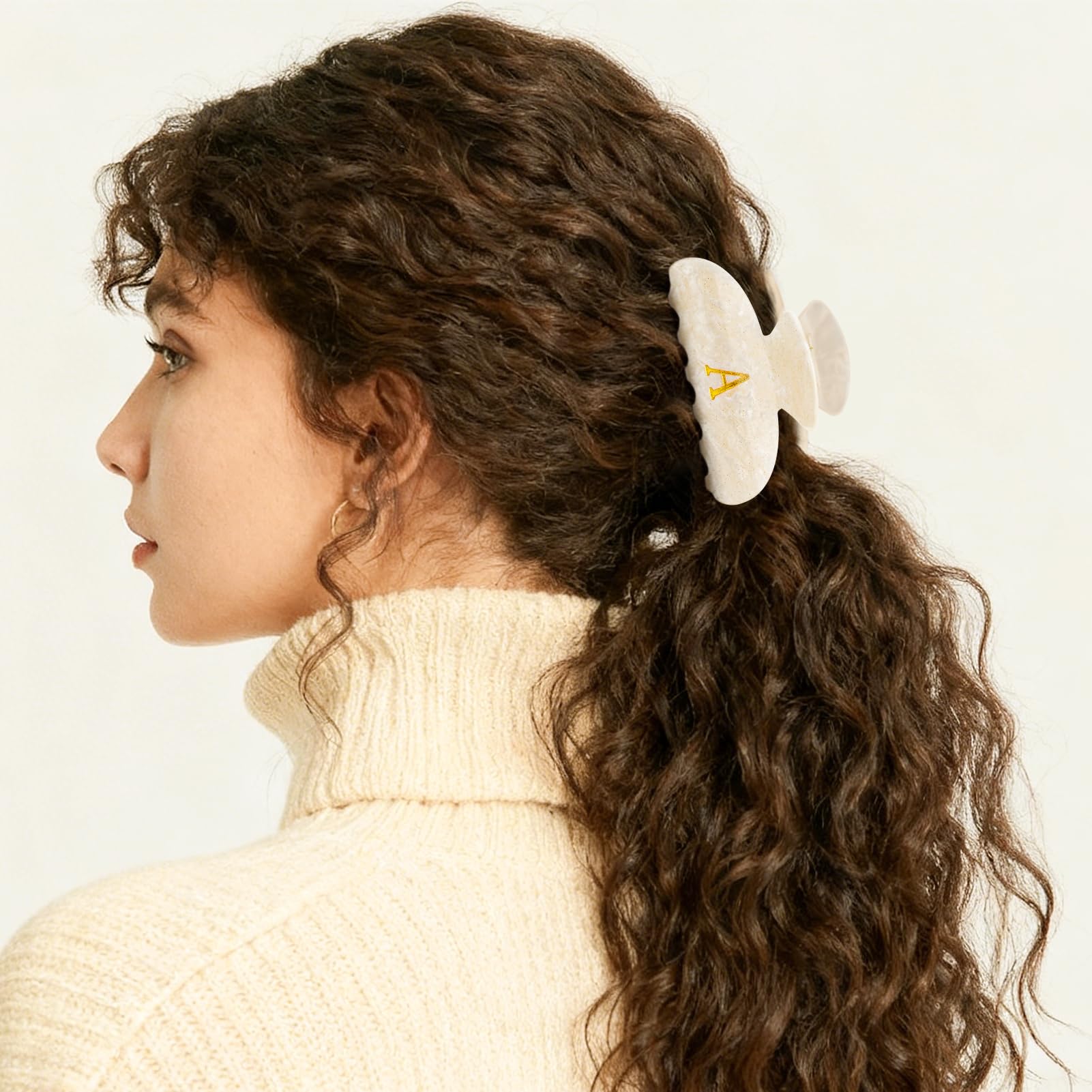 Fycert pinza inicial glitter lavanda ideal para combinar con conjuntos