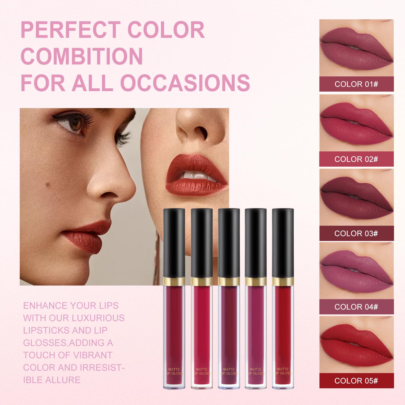 Fynqwor Maquillaje Kit: brillos labiales para acabado brillante.
