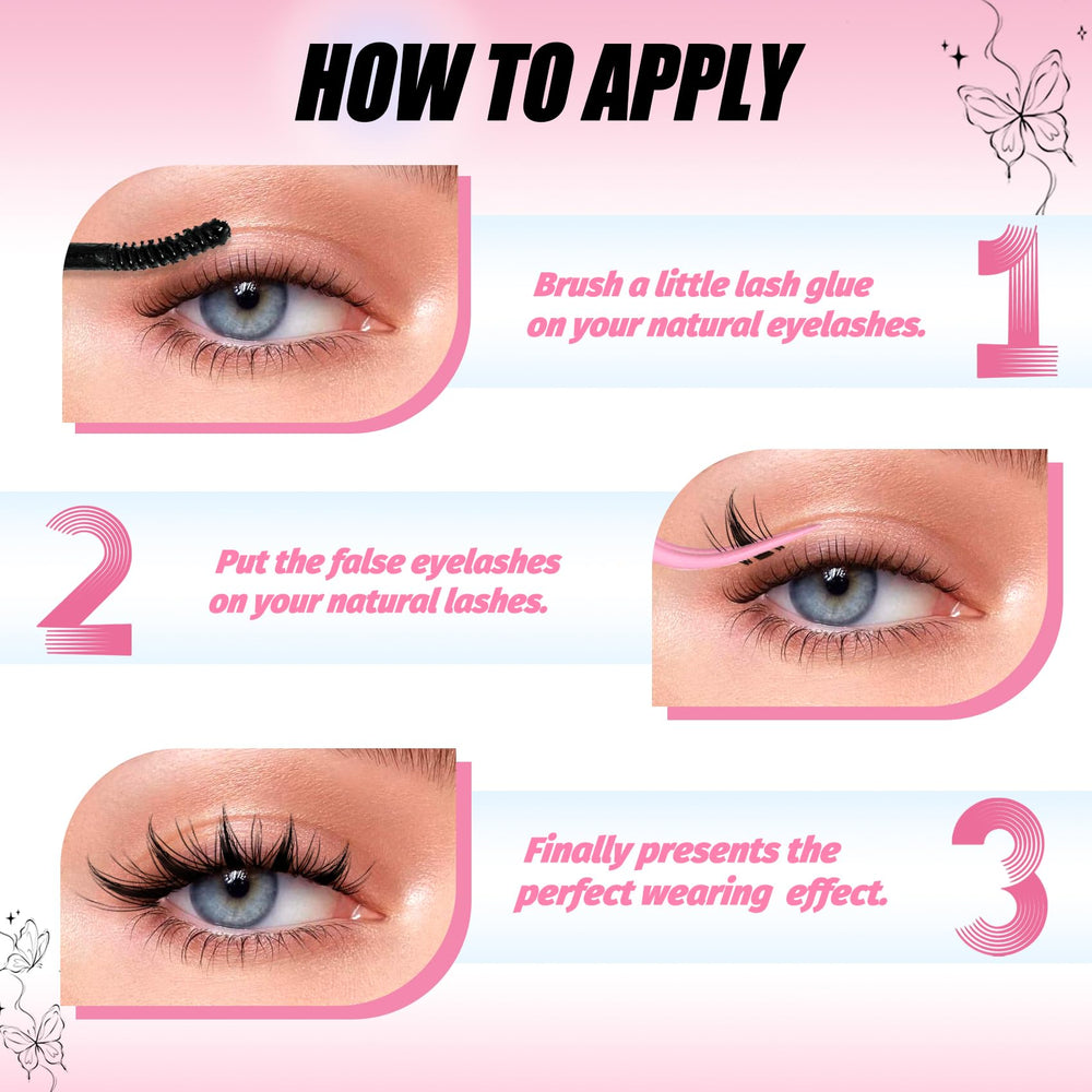 Pestañas Fyonas manga clusters uso doméstico espigas para maquillaje rápido.
