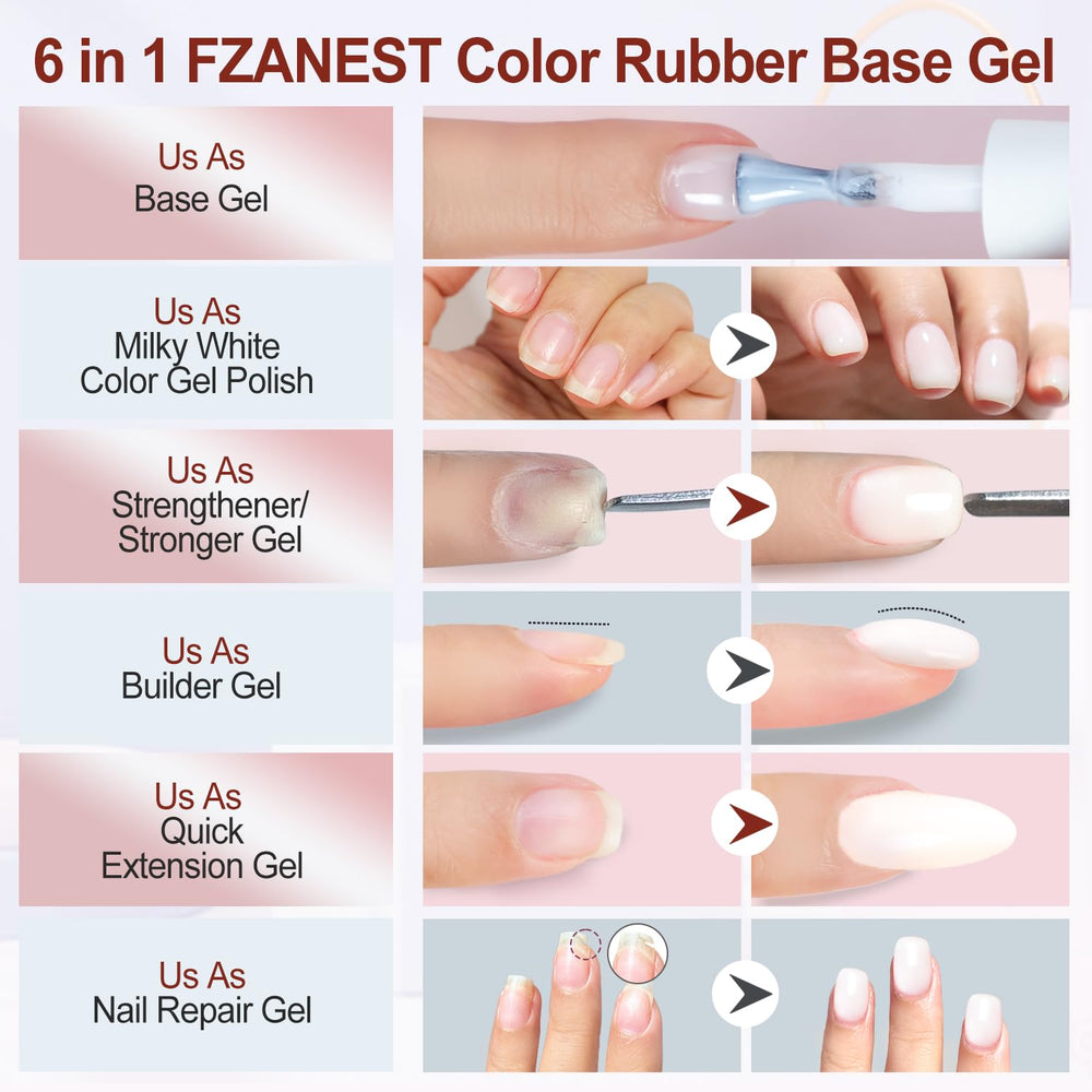 Base de construcción FZANEST con espesor extra, protege uñas naturales.