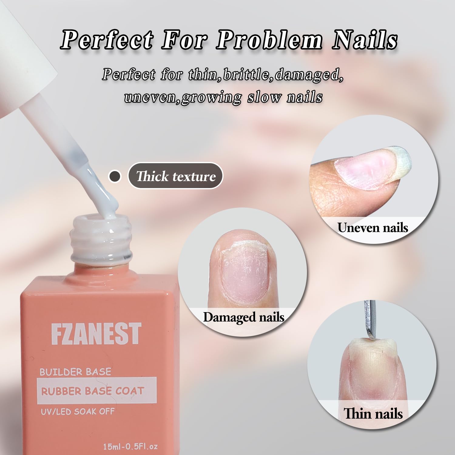 FZANEST endurecedor de uñas para mayor rigidez y durabilidad.