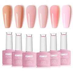 FZANEST Jelly Gel Nail Polish muestra la botella y tono nude, ideal para una manicura natural.