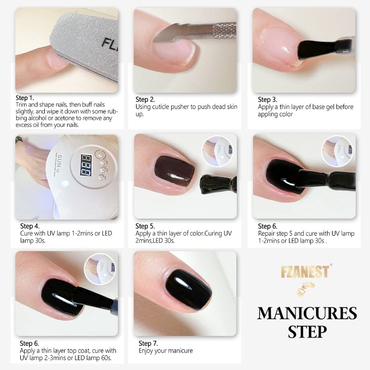 FZANEST Gel Nail Polish tiene bajo olor, cómodo para uso en casa.
