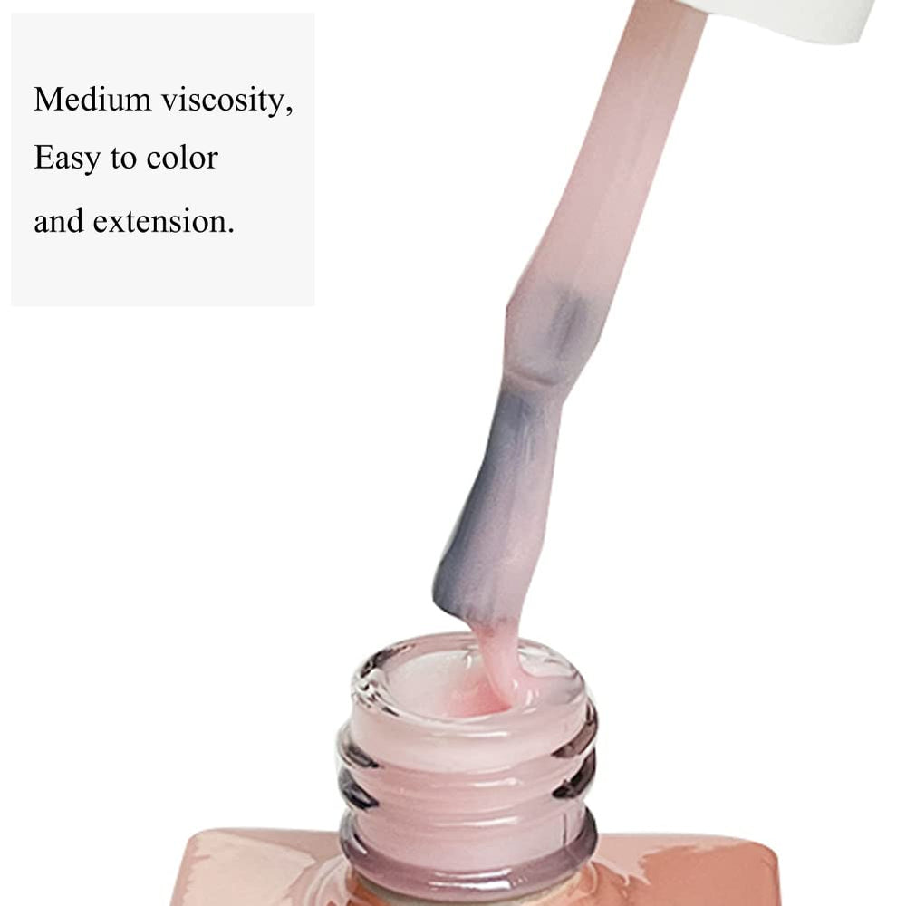 FZANEST Milky Pink Gel, pincel incluido facilita manicura casera.