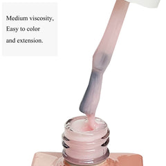 FZANEST Milky Pink Gel, pincel incluido facilita manicura casera.