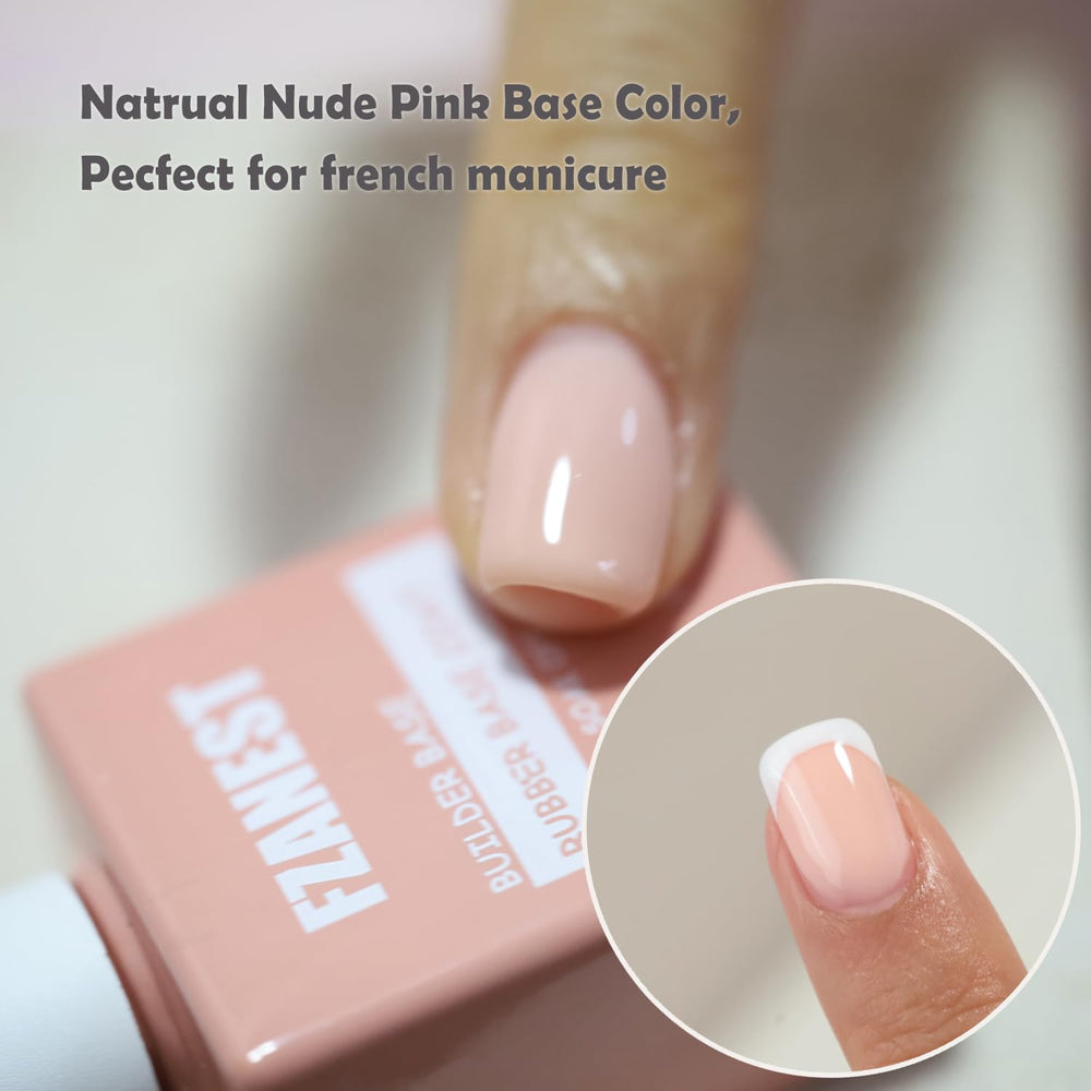 Tono nude rosado de FZANEST para manicura francesa discreta.