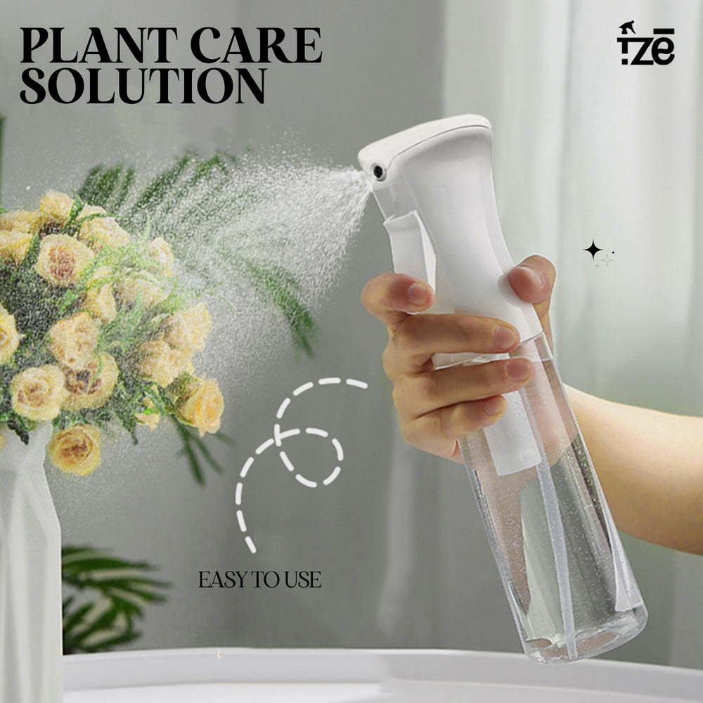 FZE pulverizador en acción, niebla suave para cabello y plantas