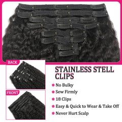 FZV model wearing clip-in extensions for instant length and volume.