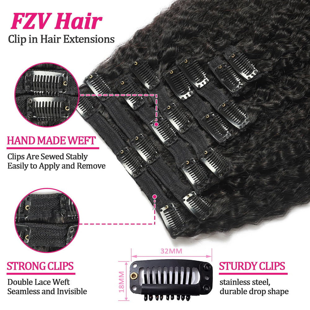 FZV eight-piece set with 18 clips for secure styling.