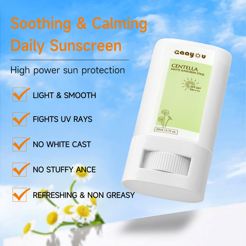 Gaayou Sunscreen Stick envase compacto, fácil de transportar.