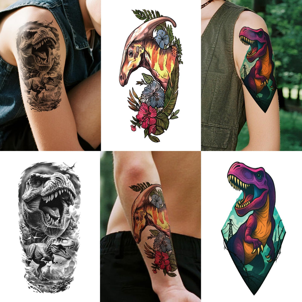 Tatuajes de dinosaurios con aspecto realista para fiestas