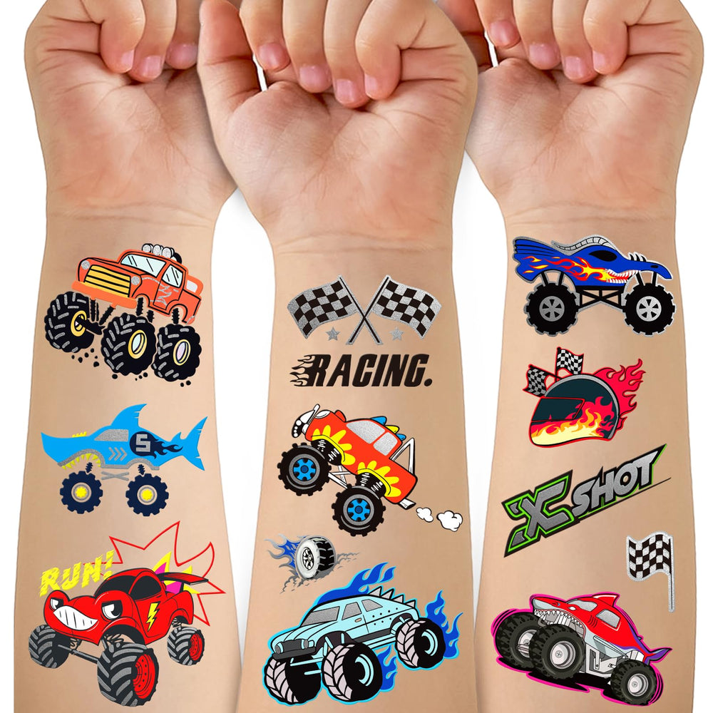 Gabizafia tatuajes Hot Wheels hoja 1, adhesivos duraderos para fiestas infantiles