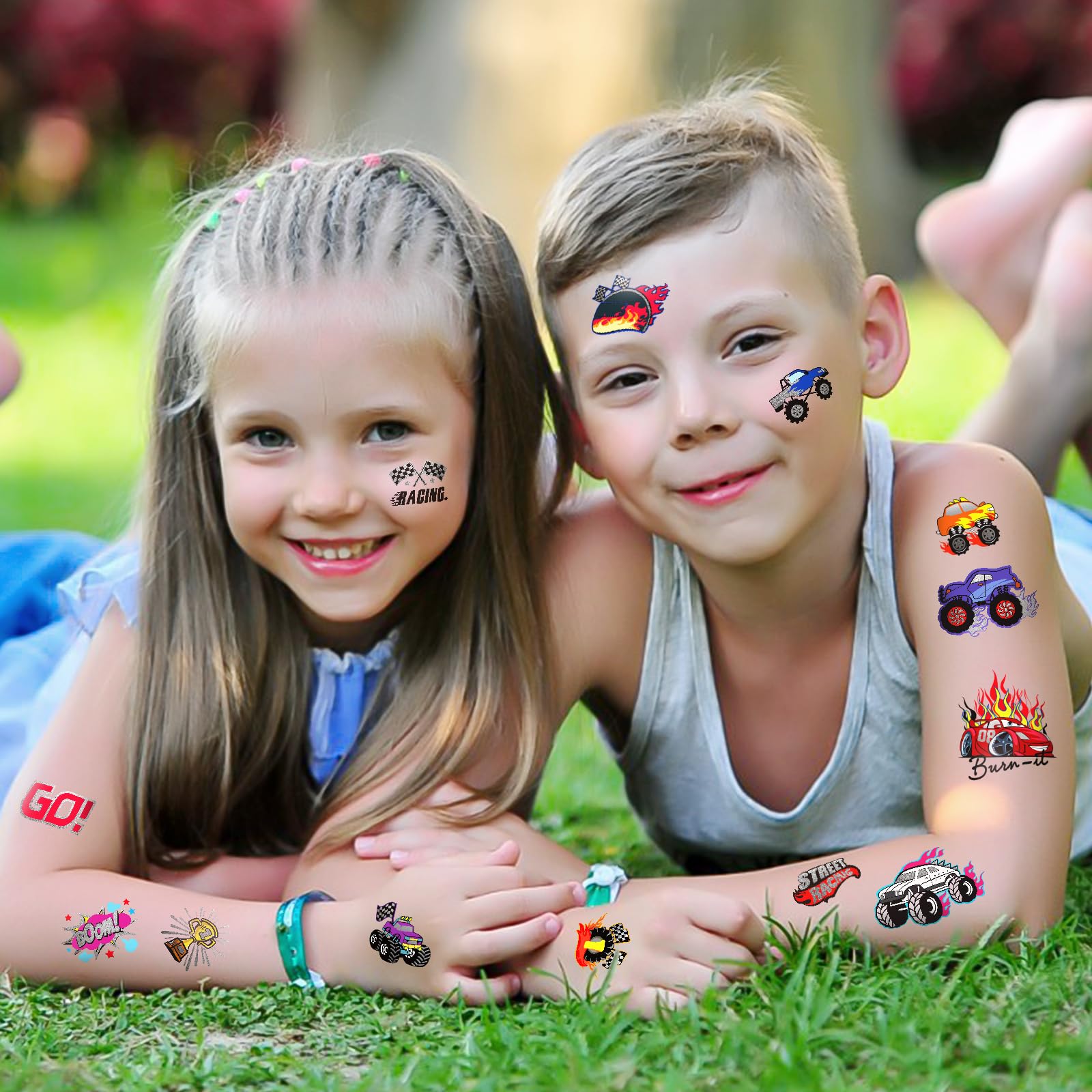 Gabizafia tatuajes Hot Wheels hoja 4, estilos metalizados para fiestas
