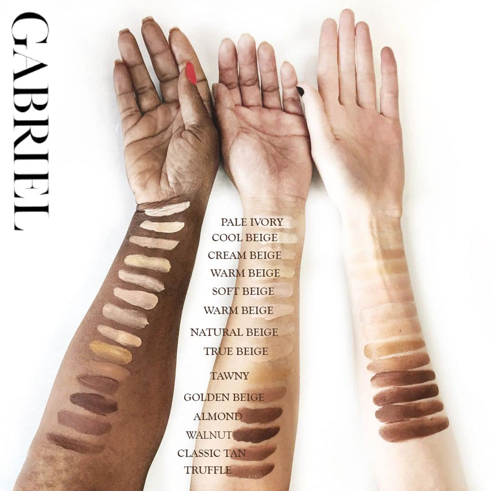 Gabriel Cosmetics Fond de Teint Liquide – Teinte Beige Naturel adaptée à la carnation.