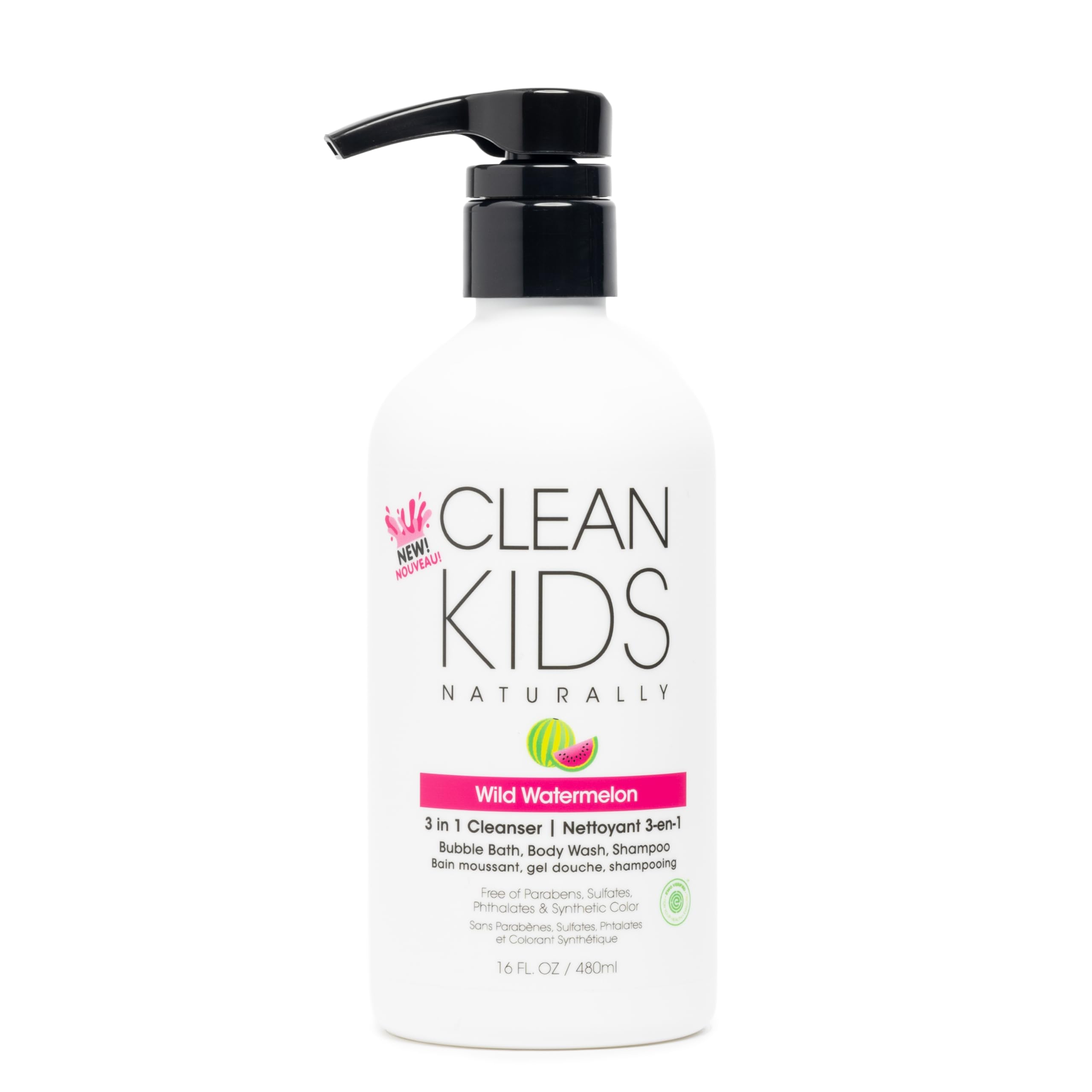 Gabriel Cosmetics Kids Watermelon 3en1: botella con burbujas suaves para baño diario.