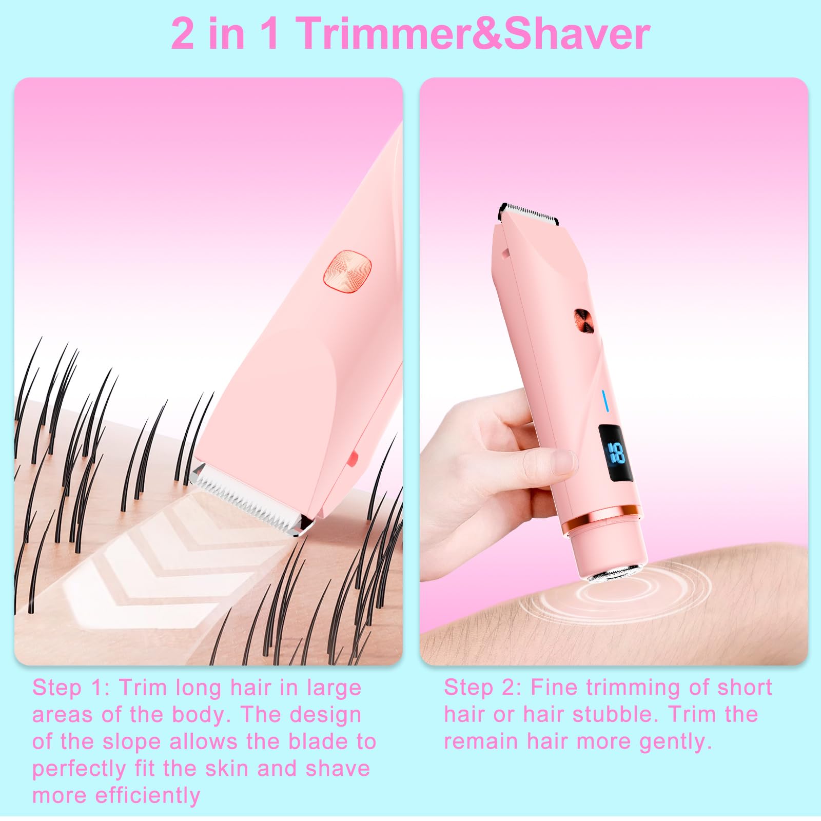 Gabtruk Bikini Trimmer con batería de larga duración para sesiones prolongadas