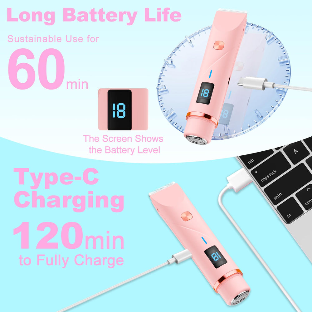 Gabtruk Bikini Trimmer con carga USB-C para recargas rápidas