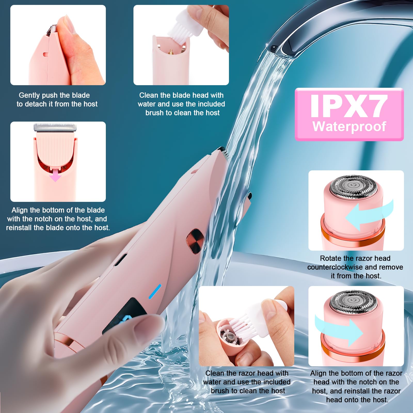 Gabtruk Bikini Trimmer resistente IPX7 para uso en ducha