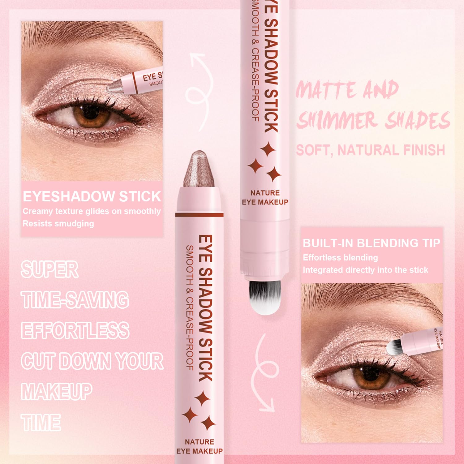 GADMLURY Waterproof long wear formula provides crease-proof color throughout the day