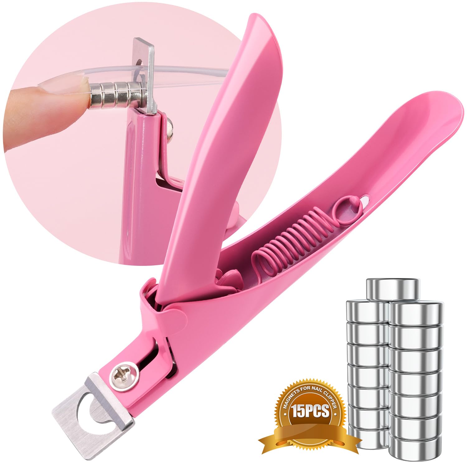 GA&EN corta uñas rosa claro con filo afilado para un corte preciso