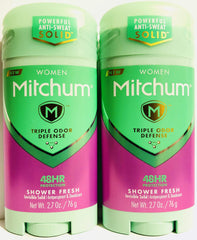 Gafalr Mitchum desodorante para mujer, empaque visible, protección duradera todo el día.