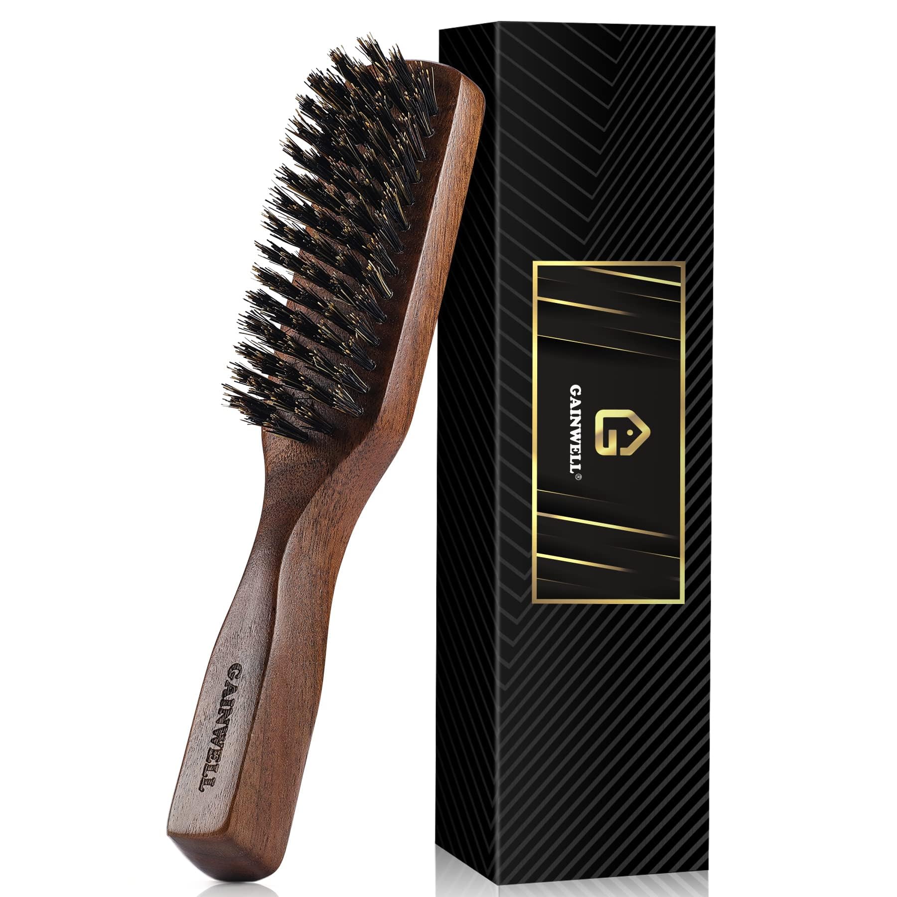 Gainwell cepillo con cerdas de jabalí salvaje para acabado suave y brillo natural.
