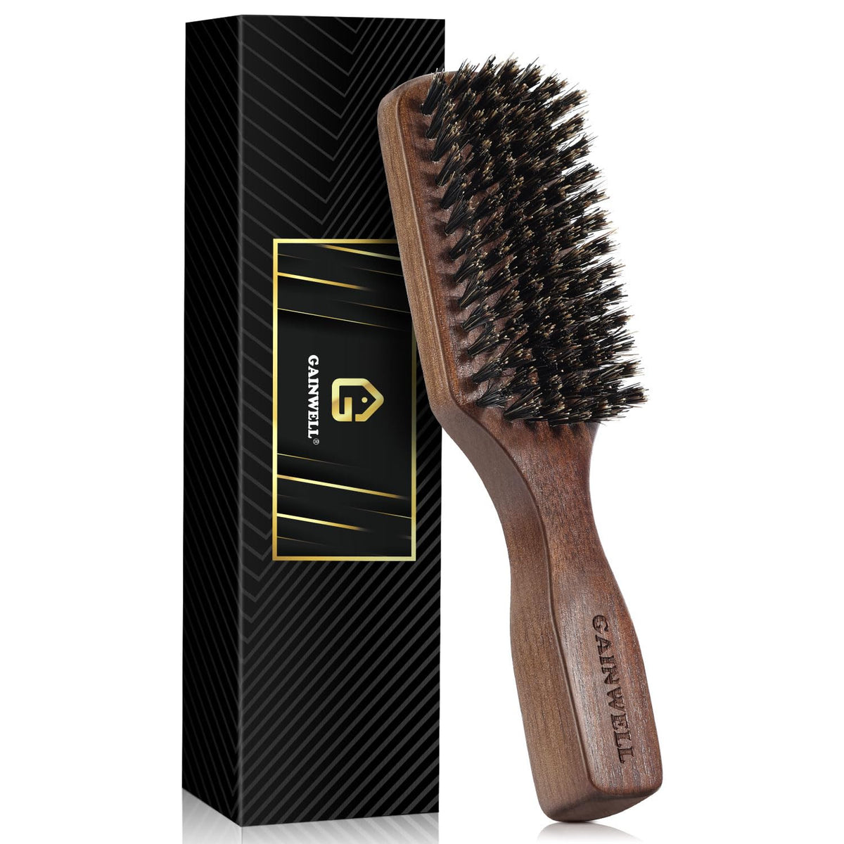 GAINWELL cepillo con cerdas de jabalí para cabello grueso y brillo natural