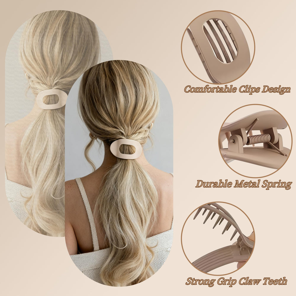 GANINMEETYI clip antiresbalón mate, diseño seguro para cabello sujeto durante movimientos.