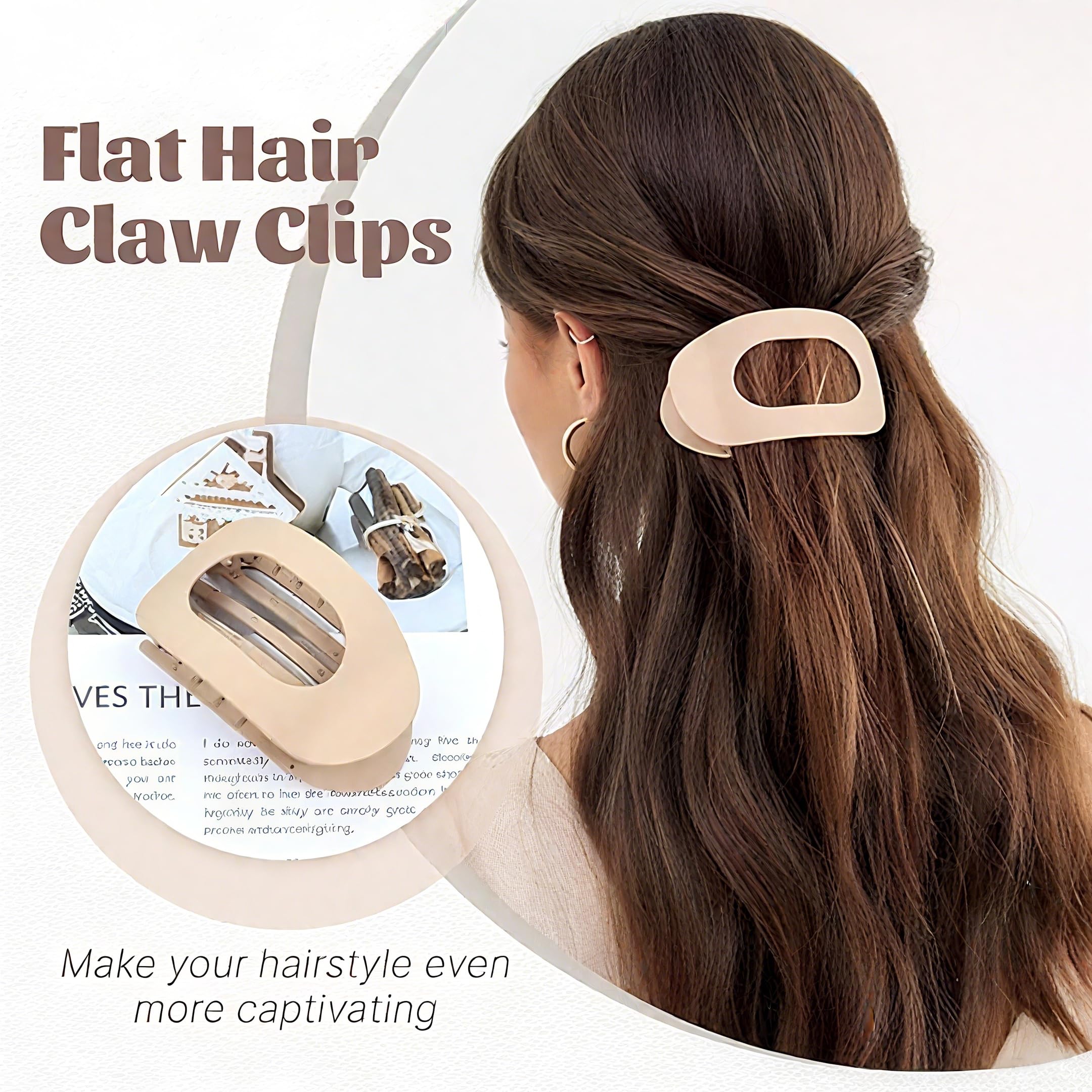 GANINMEETYI clip duckbill mate grande, antiresbalón para cabello grueso y estilización duradera.