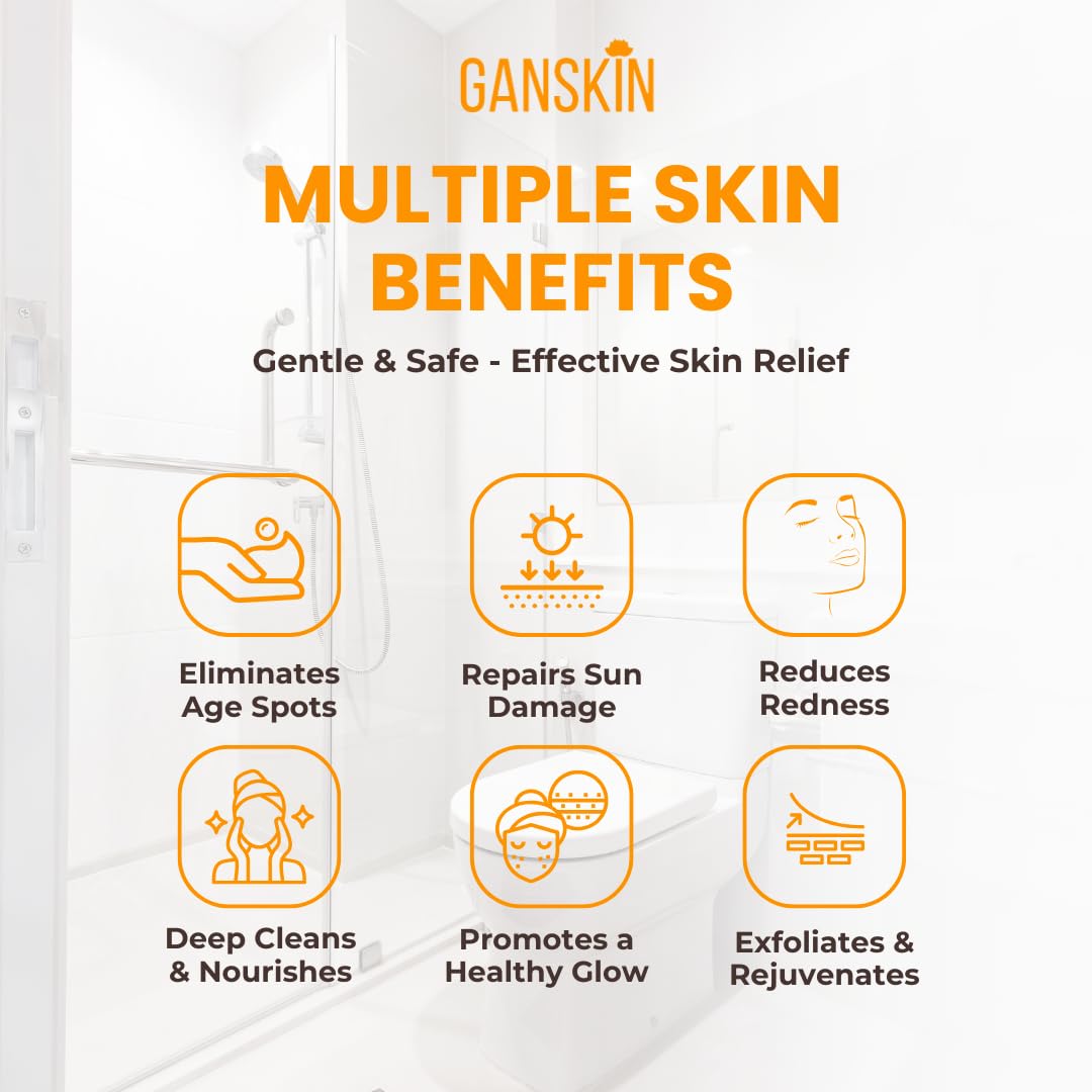 Ducha con gel de cúrcuma Ganskin, enjuague suave para el cuerpo.