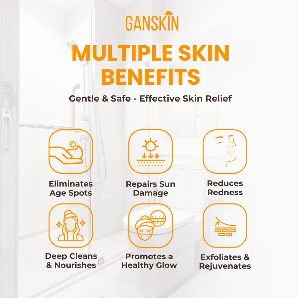 Ducha con gel de cúrcuma Ganskin, enjuague suave para el cuerpo.