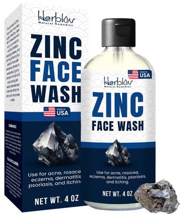 Botella de limpiador facial Ganskin con zinc y espuma suave.
