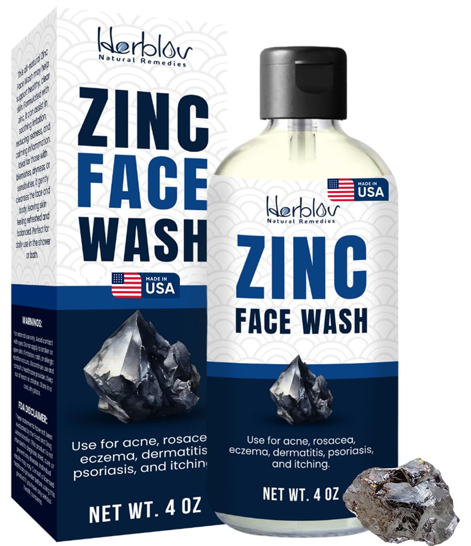 Botella de limpiador facial Ganskin con zinc y espuma suave.
