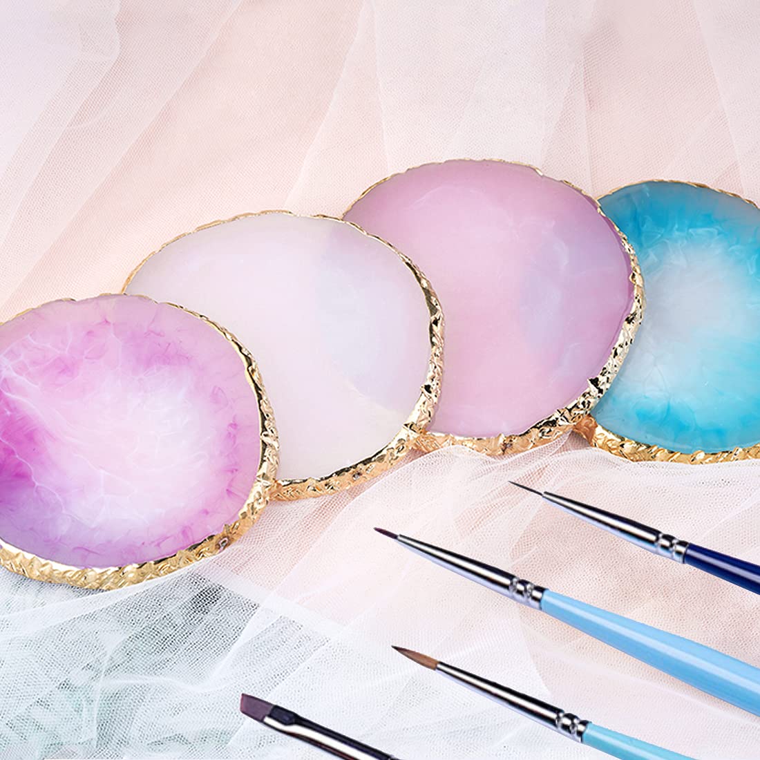 GAOSENLONK paleta de resina blanca, superficie lisa para mezclar esmaltes y gel.