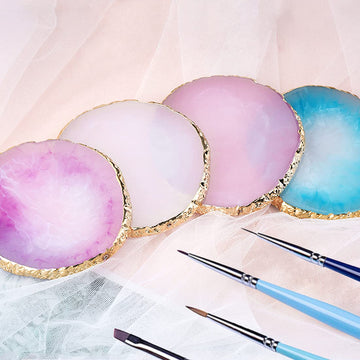 GAOSENLONK paleta de resina blanca, superficie lisa para mezclar esmaltes y gel.