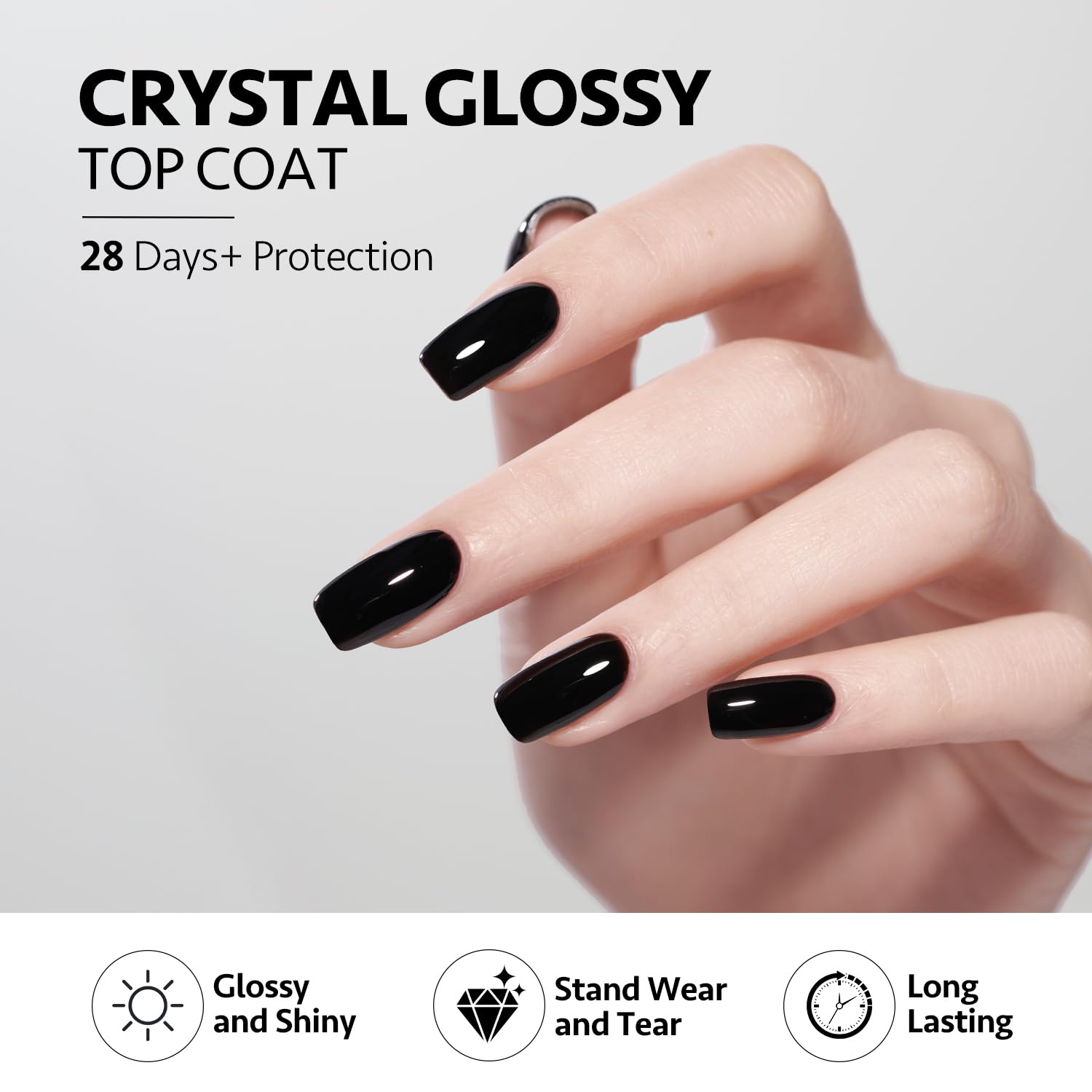 GAOY acabado brillo gel cristal uñas: aspecto vitrificado de alta claridad.