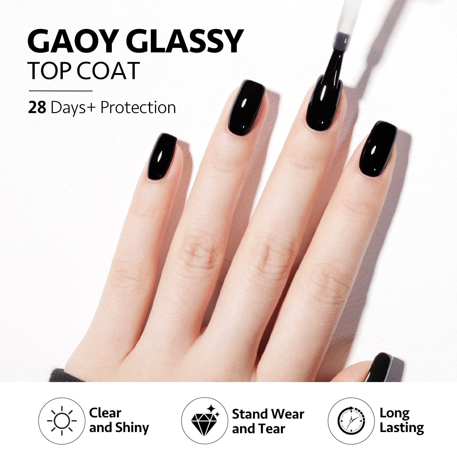 GAOY acabado cristal para uñas con brillo suave y uniforme