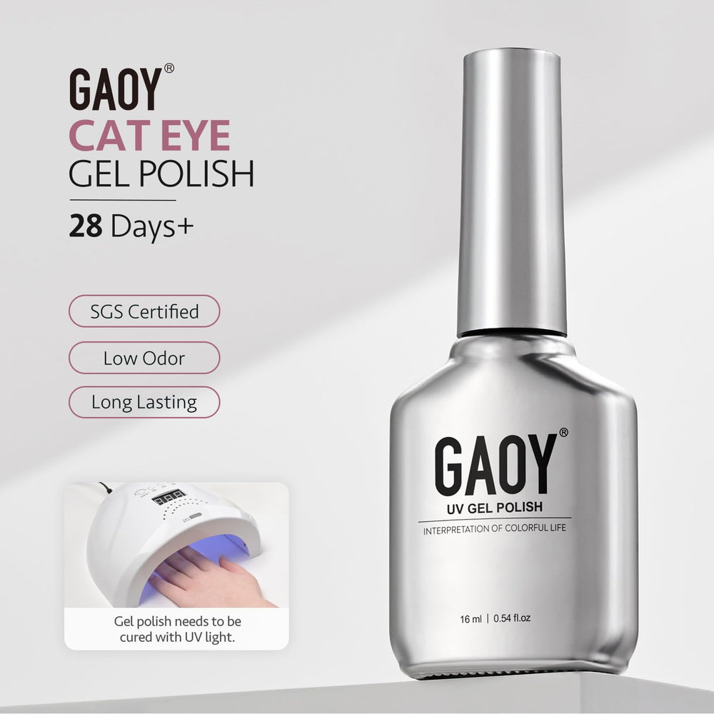 GAOY acabado glitter efecto ojo de gato con capa superior