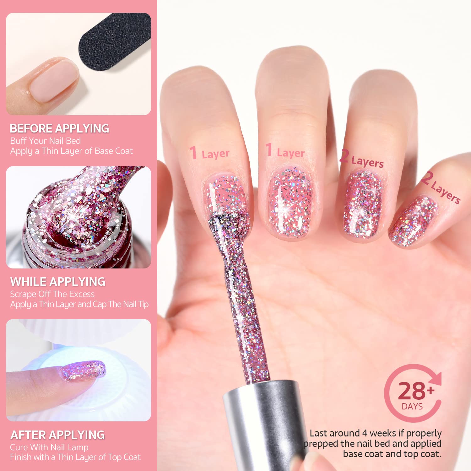 GAOY Aplicación fácil en uñas con textura suave para acabado profesional