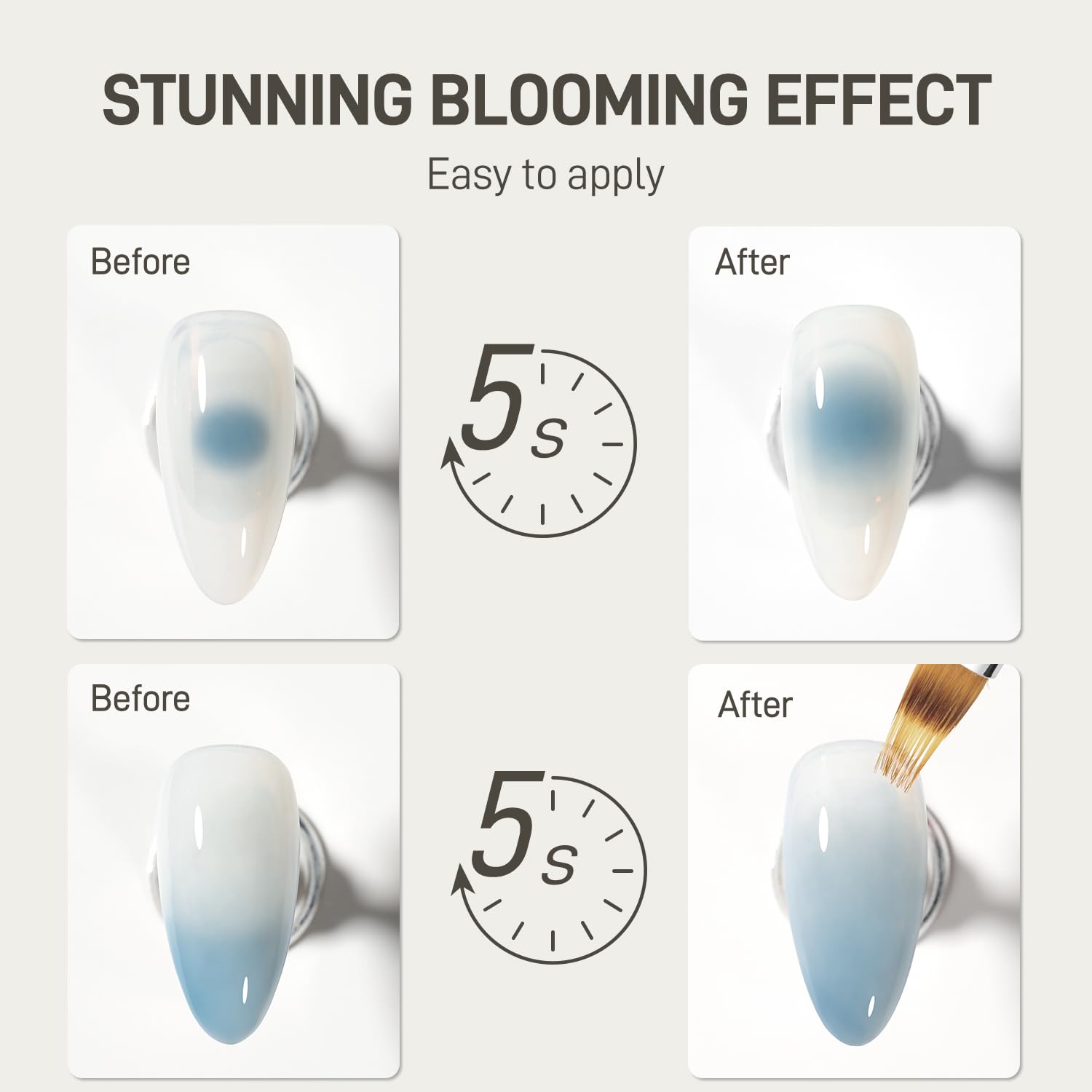GAOY Blooming Gel arte marmol: crea diseño marmolado elegante en uñas.