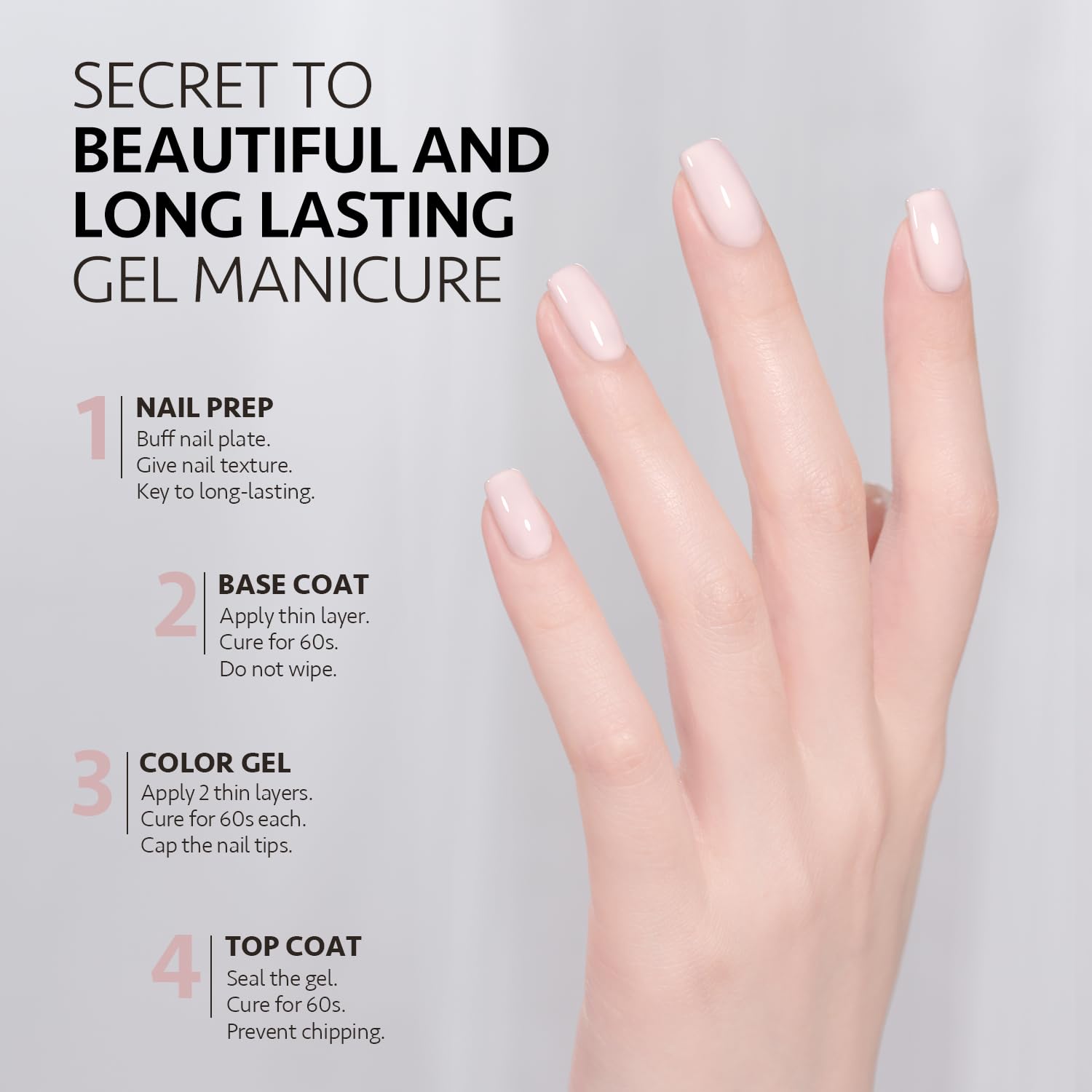 GAOY Acabado brillante, brillo profesional para manicura elegante.