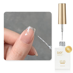 GAOY gel con brillo plateado en remolino para delineado preciso en uñas